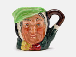 The Original Doulton Tinies - Sairey Gamp D6146, Modelled by Charles Noke & Harry Fenton, Issued: 1940-1960.